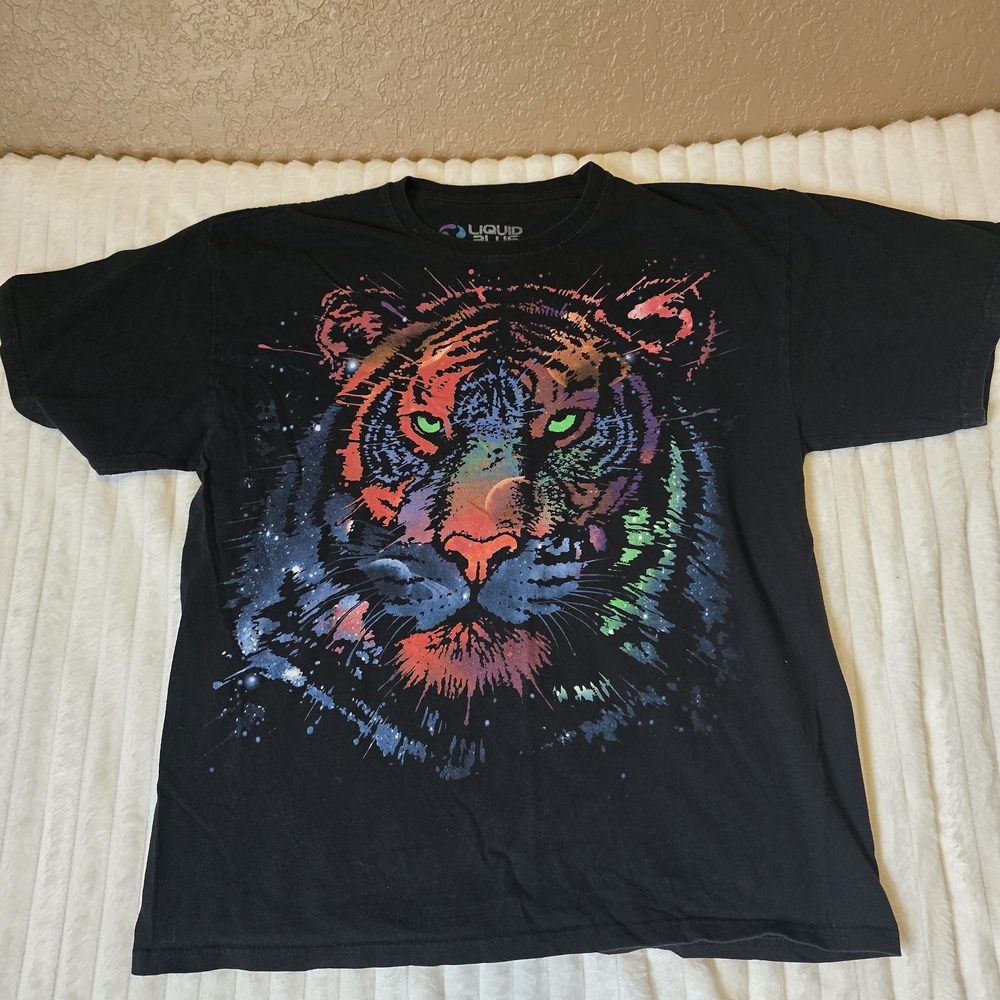 Liquid Blue Vibrant Tiger Graphic Tee